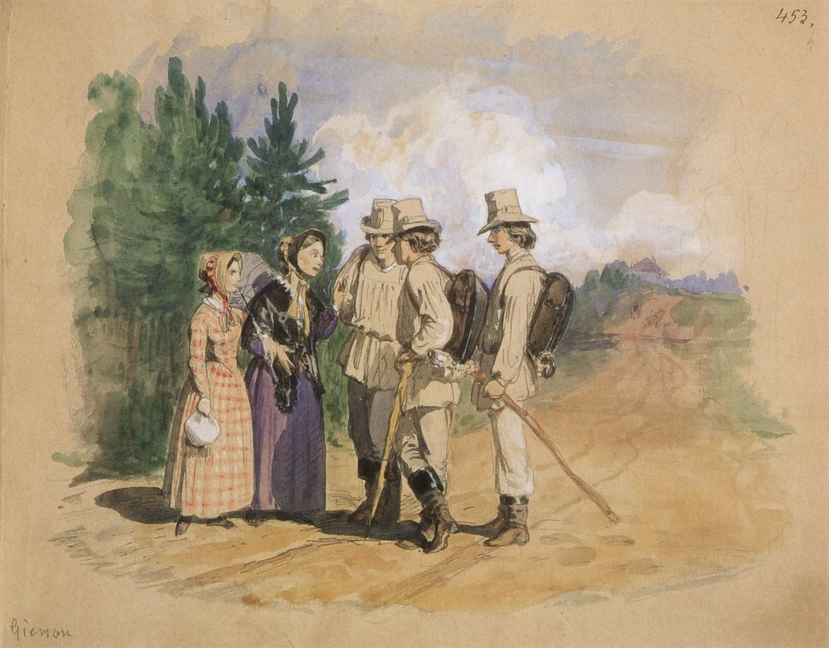 Incontro lungo il tragitto da Trakai a Vilnius. - Museo Nazionale di Varsavia